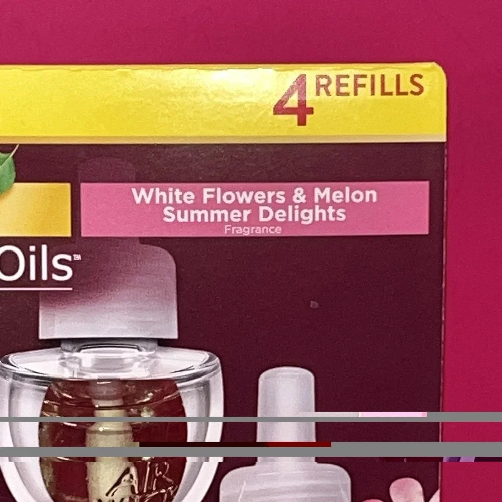 Air Wick‎ Plug-In Scented Oil Refills White Flowers Melon Summer 0.67oz 4-Pack